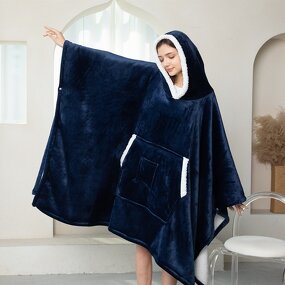 Wearable Blanket Supplier - Bedding for Adult Wrap Cover Sofa Flannel Robe Sherpa