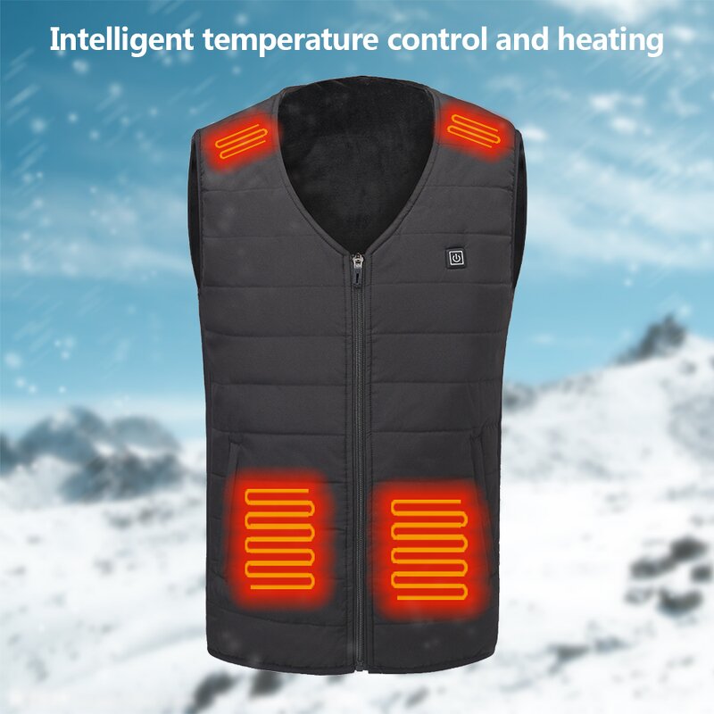 USB Heated Vest Factory - Custom 5V 9 Heating Zones Unisex Heated Waistcoat