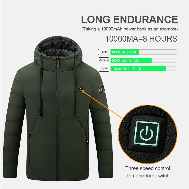 Waterproof Heated Jacket Factory - Men 5v-12v Battery Pack Winter Outdoor Soft Shell
