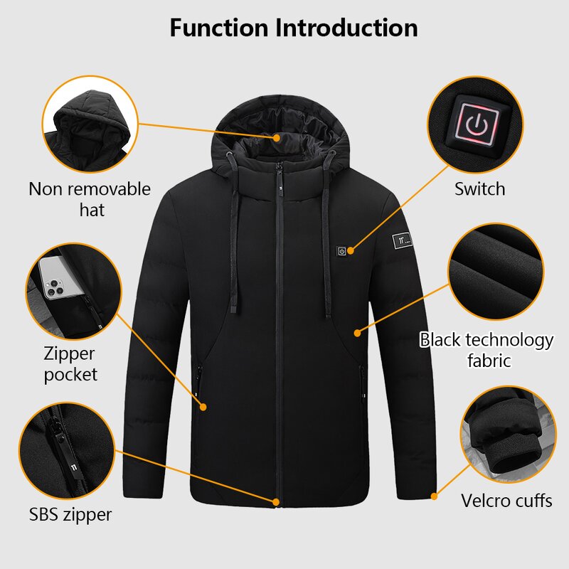 Waterproof Heated Jacket Factory - Men 5v-12v Battery Pack Winter Outdoor Soft Shell