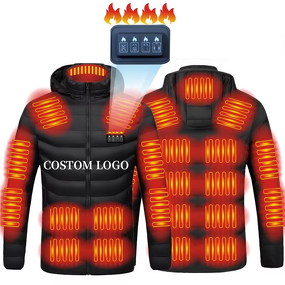 Custom Heated Jacket Manufacturer - LOGO Rechargeable Winter 23 Zone Heating Windproof Hoodie