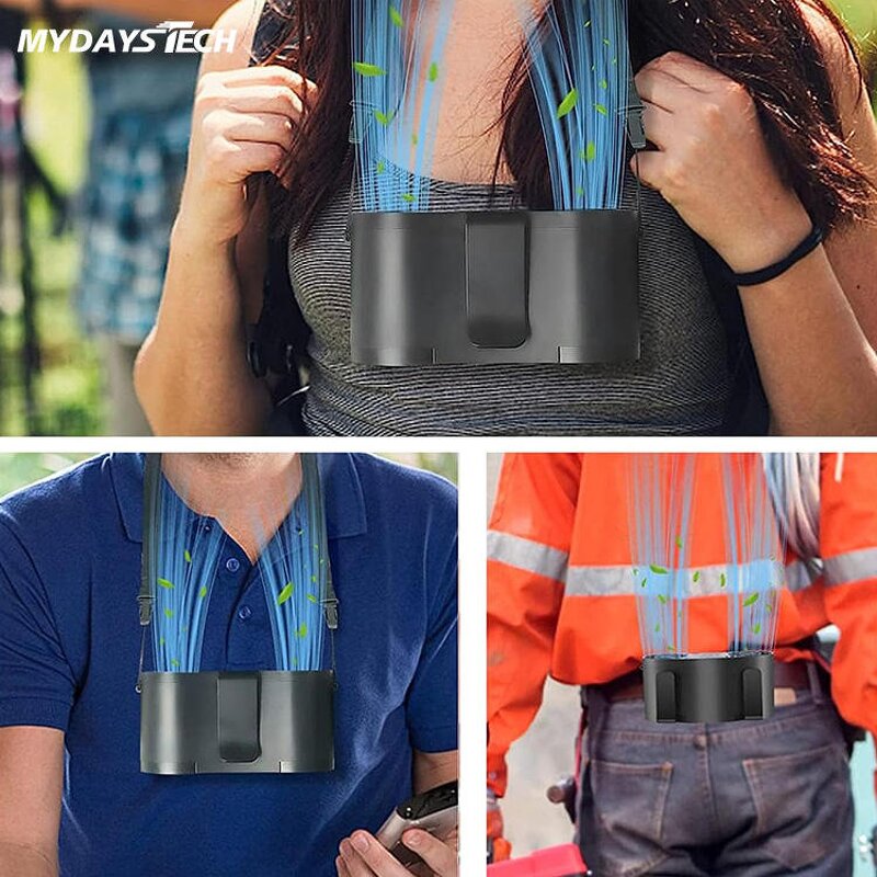 Waist Clip Belt Fan Supplier - 20000mah 4 Speed Personal USB Rechargeable Outdoor Portable