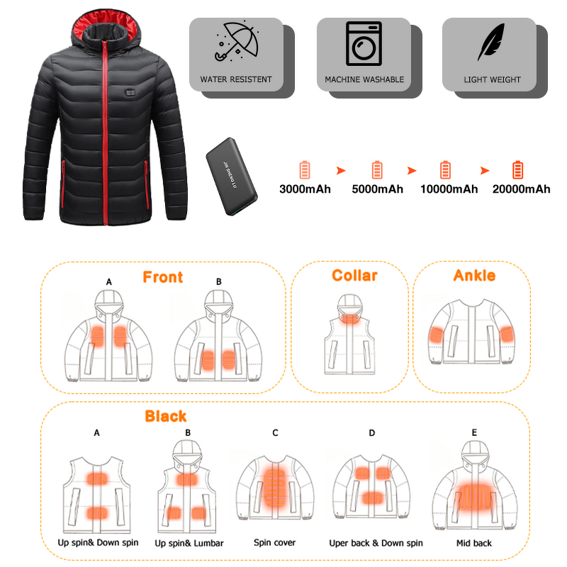 Battery Heated Jacket Factory - Custom Puffer Coat Rechargeable Electric for Women Men