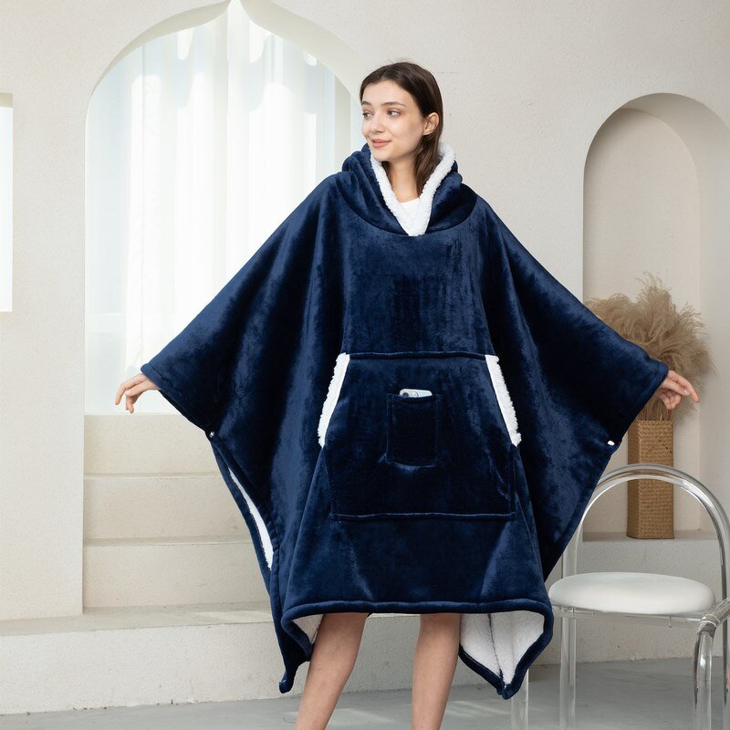 Warm Plush TV Blanket Manufacturer - With Sleeves Wrap Robe Hoodie Cover for Sofa Couch