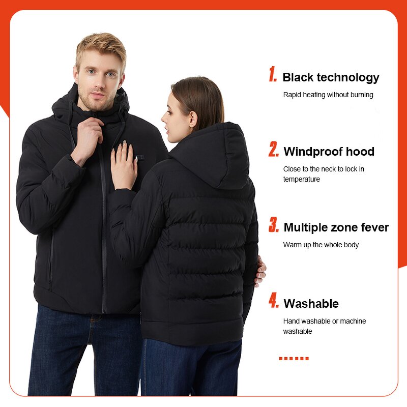 Men's Heated Jacket Manufacturer - In Stock Heat Reactive Electric Heating Puffer WITH Battery