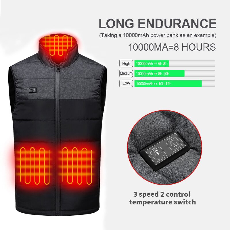 Wholesale Heated Vest Supplier - 21-Zone Jackets with Custom Logo Windproof Self-Heating