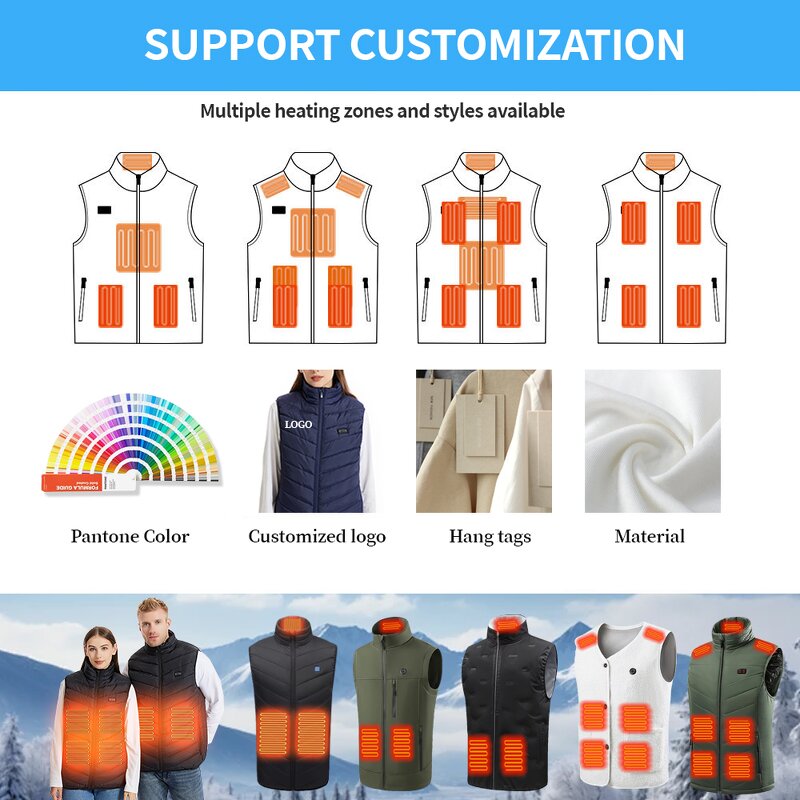 Wholesale Heated Vest Supplier - 21-Zone Jackets with Custom Logo Windproof Self-Heating