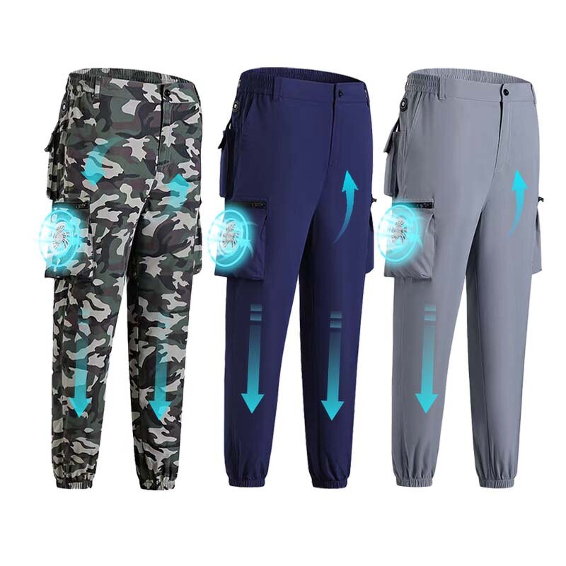 Air-Conditioned Cool Pants Factory - Outdoor Multi-Pocket Work 2 Removable Fans Hot Summers