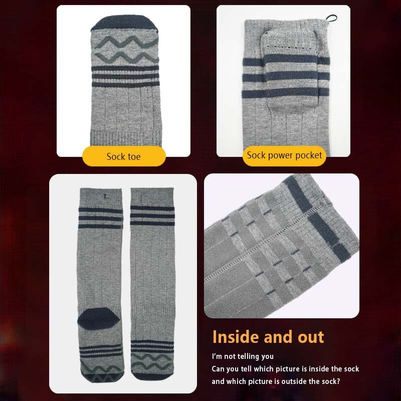 Winter Heated Socks Factory - High Quality Rechargeabie Electric Extra Thick Insulated Crew