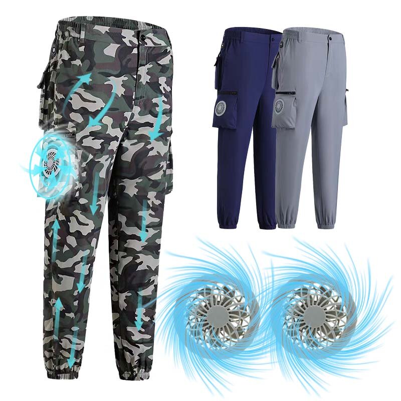 Air-Conditioned Cool Pants Factory - Outdoor Multi-Pocket Work 2 Removable Fans Hot Summers