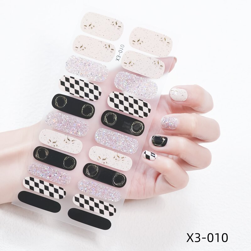 Gradient Nail Sticker Factory - Wholesale 22 Tips Full Cover 3D Nail Wrap Sheet