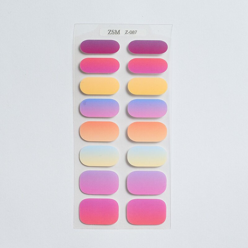 Non Toxic Nail Wraps Supplier - Customize 16 Strips Gel Full Cover Gradient Color