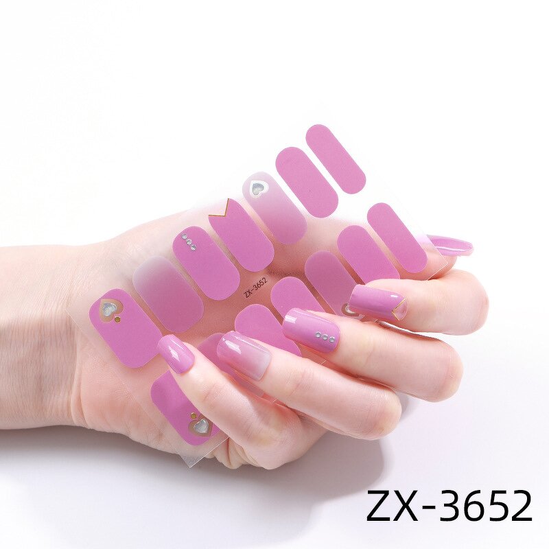 Gel Nail Sticker Strips Supplier - New Update 14Tips Semi-cured UV Gel Polish Strips