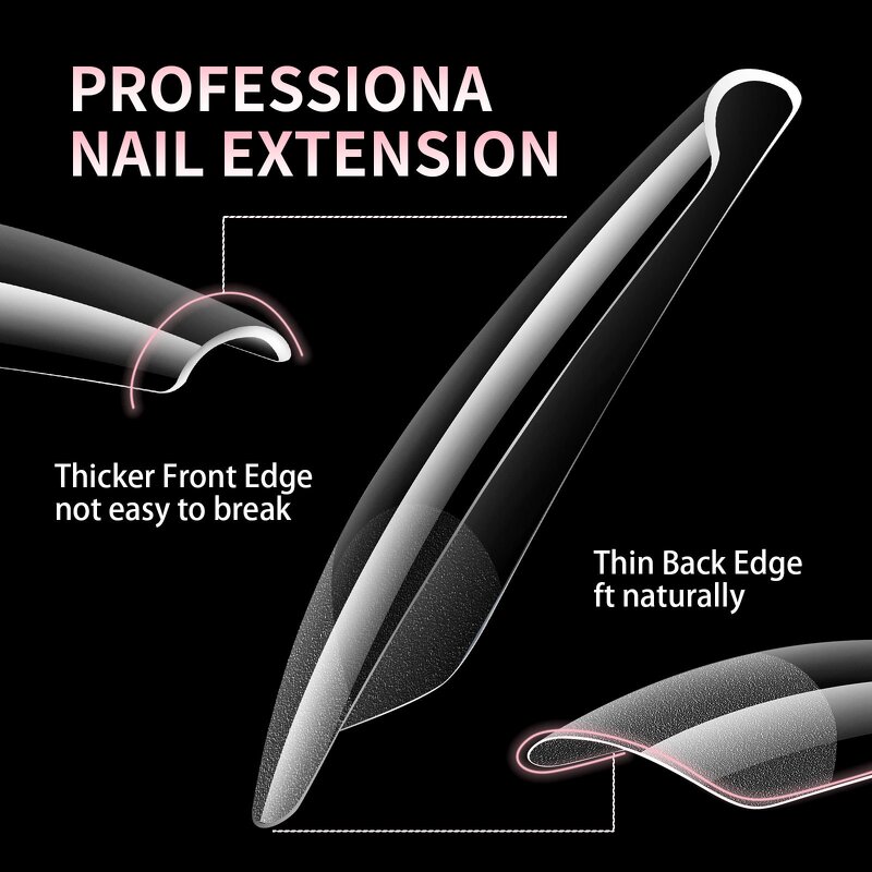 Soft Gel Nail Tips Manufacturer - Ultra-thin 240pcs Full Cover Curved Acrylic Tips