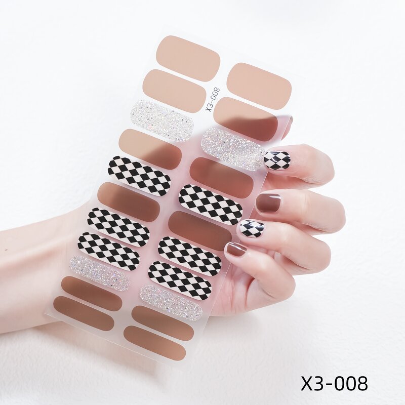 Gradient Nail Sticker Factory - Wholesale 22 Tips Full Cover 3D Nail Wrap Sheet