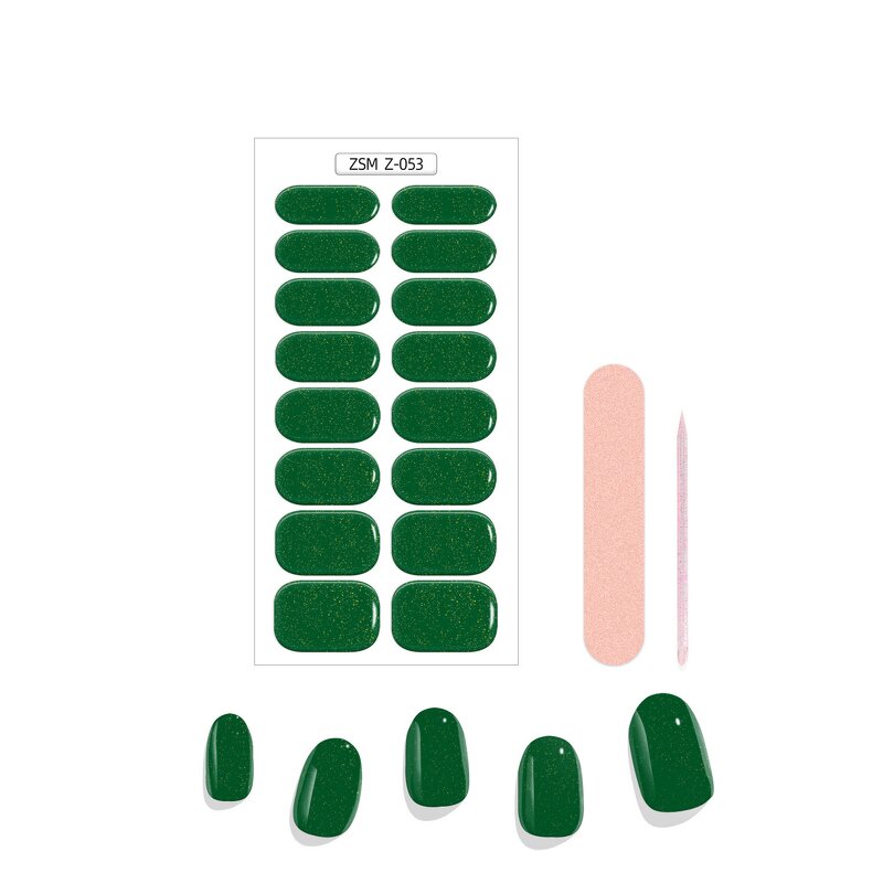 Solid Nude Nail Stickers Factory - Semi Cured Nail Polish Wraps High Quality Strips