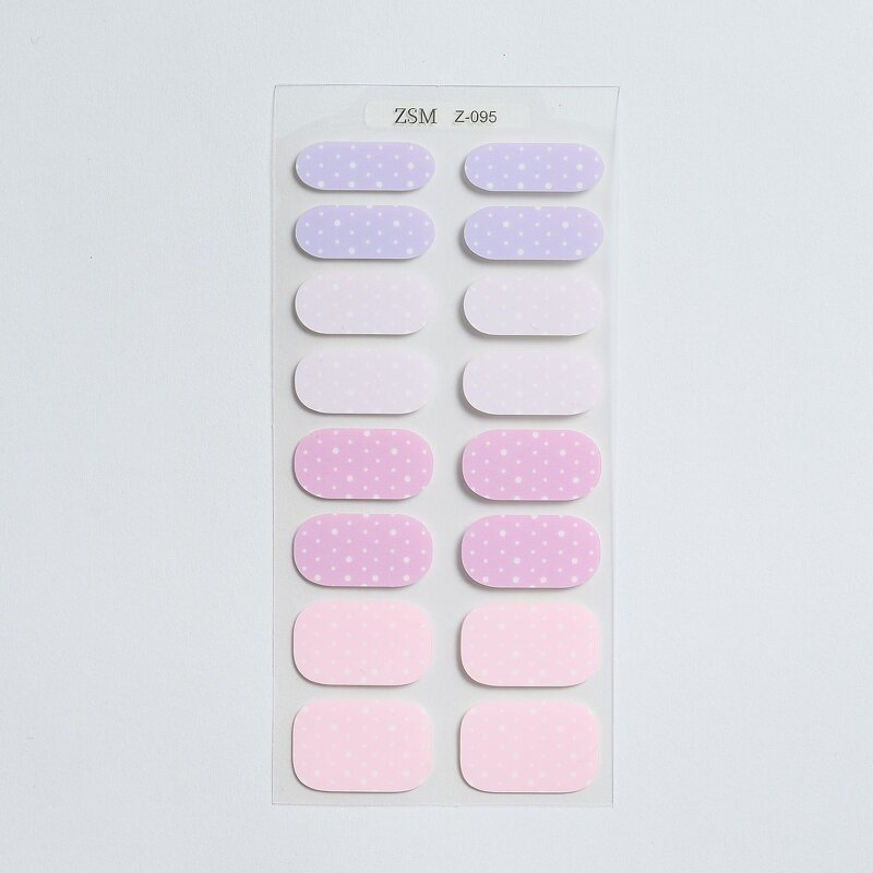 3D Nail Sticker Factory - 16 Strip Full Cover Glitter Floral Pattern Gel Strips