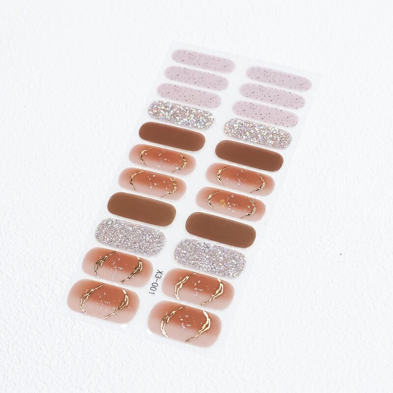 Gradient Nail Sticker Factory - Wholesale 22 Tips Full Cover 3D Nail Wrap Sheet