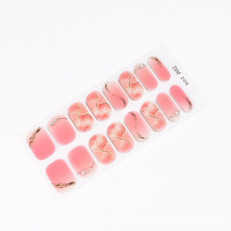 Macaron Nail Wraps Factory - New Design 16 Strips Natural Artificial Fingernails Sticker