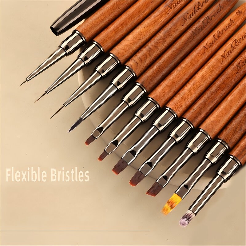 Nail Brush Supplier - Salon Quality Pure Wooden Handle Acrylic Brush Private Label