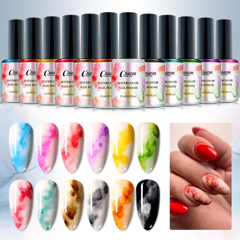 Blossoming Nail Polish Supplier - RTS Watercolor Ink White 15ml Natural Air Dry