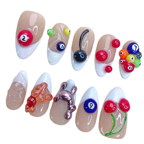 Acrylic Nails Factory - Handmade 10pcs Almond Square Press-on Reusable Tips