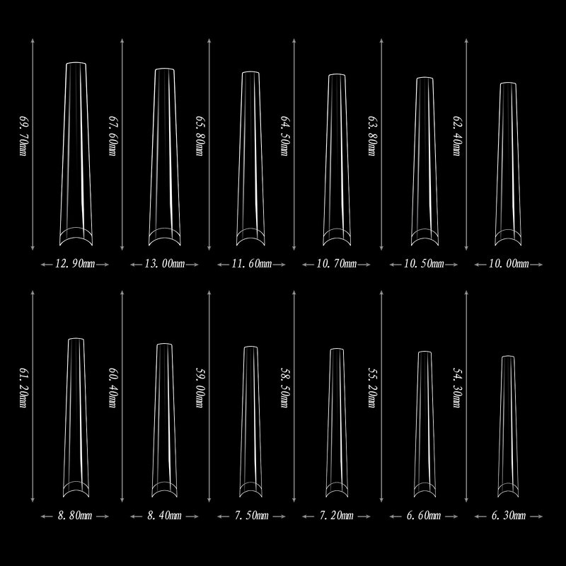 French Nail Tips Factory - Extended Soft Gel 180pcs 5XL Extra Long Traceless Fake