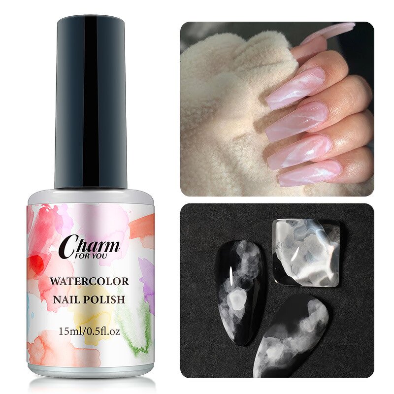 Watercolor Gel Polish Supplier - 10-color 15ml Gradient Bloom Gel Soak Off UV LED