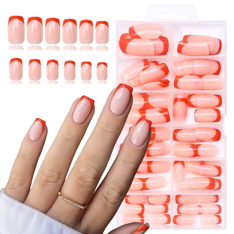 Soft Gel Nails Factory - Wholesale Durable 120pcs 10 Sizes Full Cover Colorful French