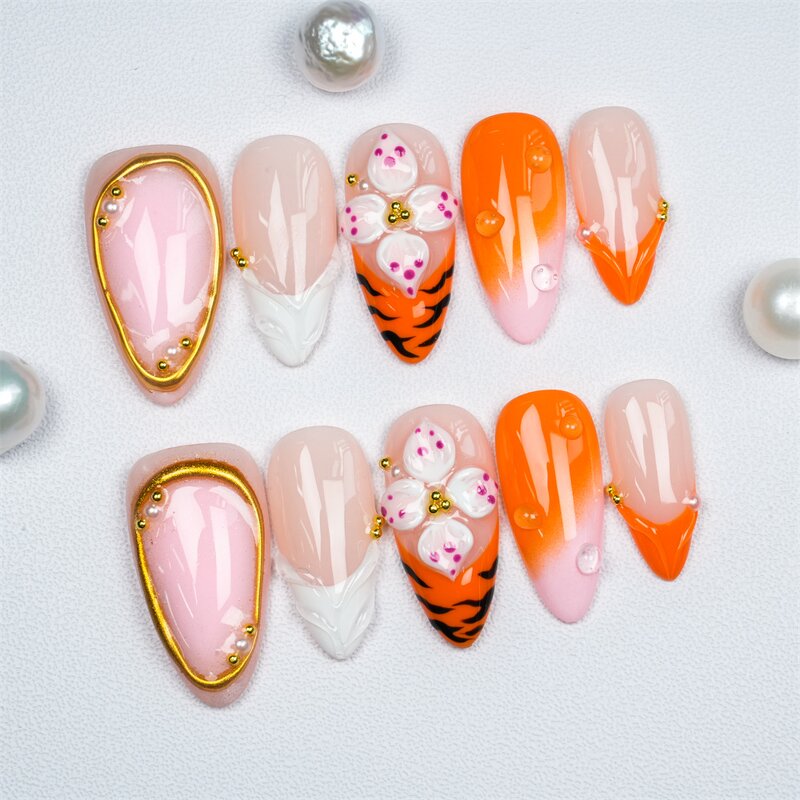 Ocean Nail Art Factory - 100% High Quality Almond Stiletto Detachable Patches