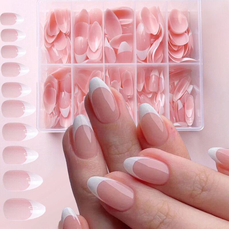 Soft Gel Nails Factory - Wholesale Durable 120pcs 10 Sizes Full Cover Colorful French