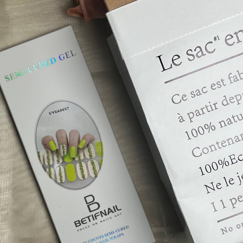 Macaron Nail Wraps Factory - New Design 16 Strips Natural Artificial Fingernails Sticker