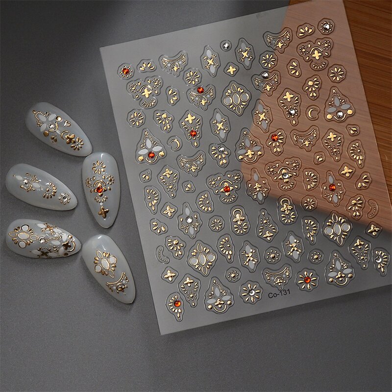 3D Nail Sticker Supplier - Wholesale Mini Gold Pattern Art Luxury Design Accessories