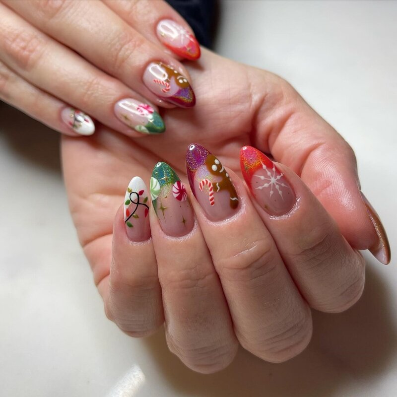 Summer Flower Nails Factory - Handmade Hot Selling Custom Almond Stiletto Tips