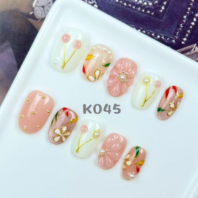 INS Flower Nails Factory - Handmade Quality Yellow Green False Press PMMA Removable