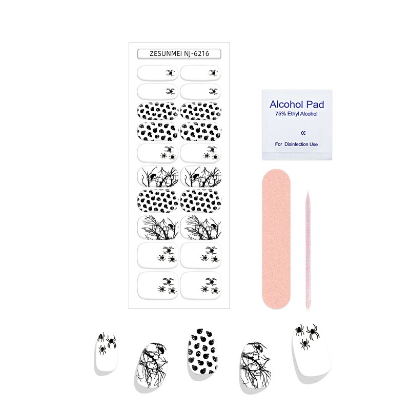 Christmas Nail Stickers Factory - 2024 New Design 20 Strips UV Lamp Semi Cured Wraps