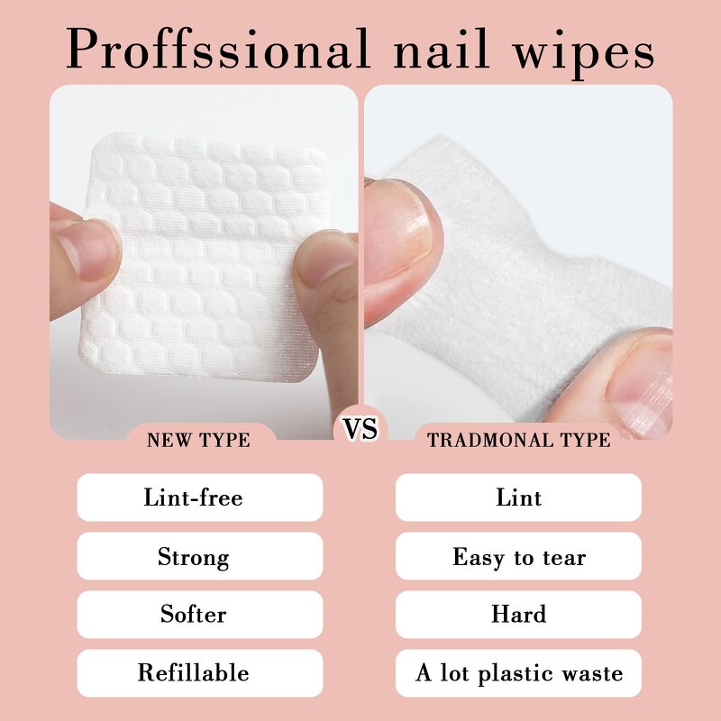 Nail Removal Pads Supplier - Professional Pearl Cotton Lint-Free PE Polish Remover