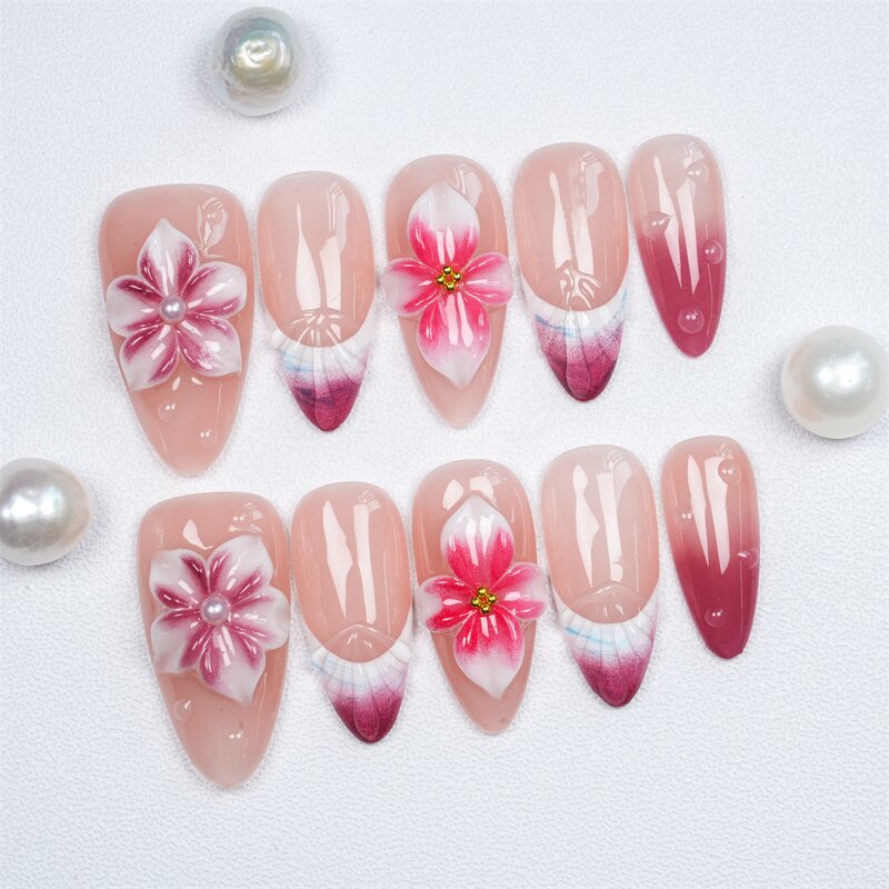 Ocean Nail Art Factory - 100% High Quality Almond Stiletto Detachable Patches