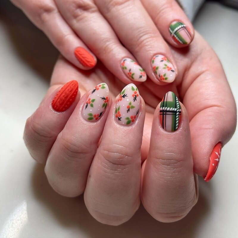 Summer Flower Nails Factory - Handmade Hot Selling Custom Almond Stiletto Tips