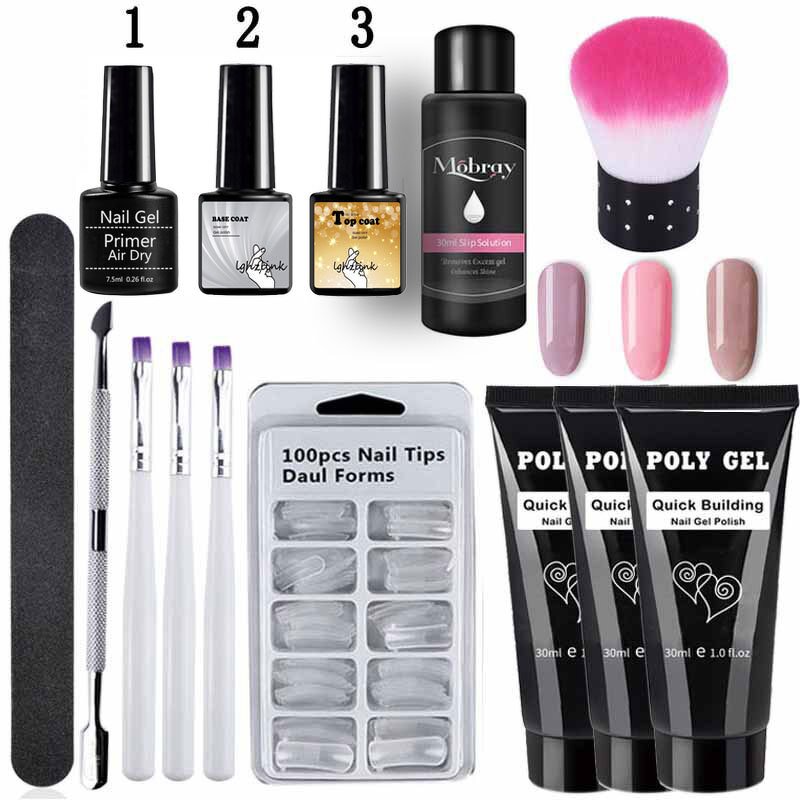 Nail Gel Kit Supplier - 1 Set High Quality Soak Off Acrylic Poli Gel UV Kit
