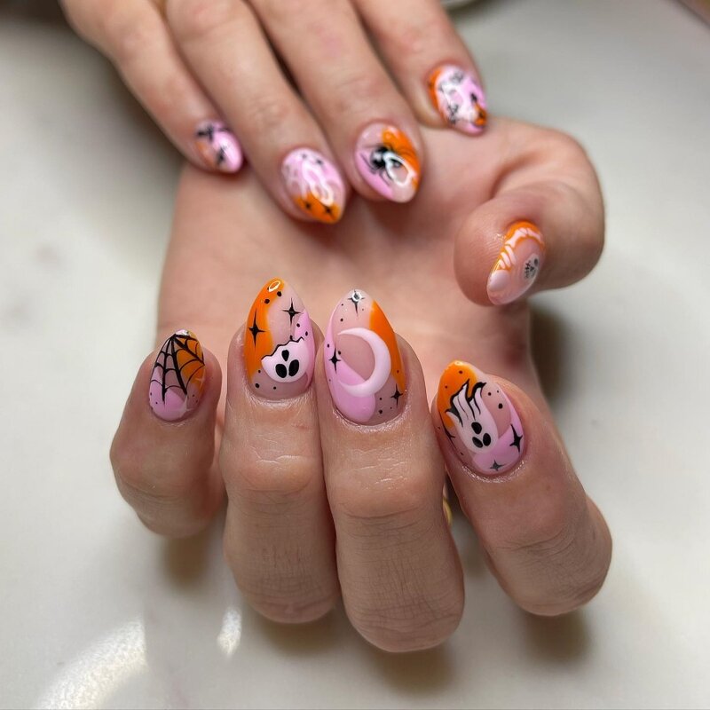 Summer Flower Nails Factory - Handmade Hot Selling Custom Almond Stiletto Tips