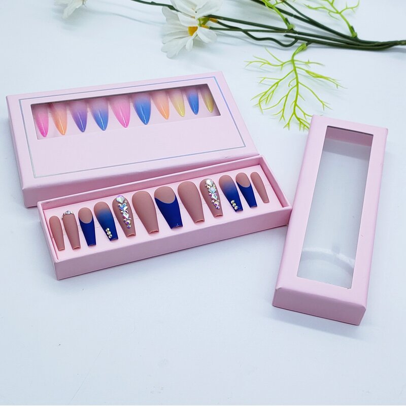 Custom Nail Box Factory - Wholesale Logo Cardboard Paper Press on Nail Packaging