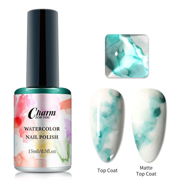 Watercolor Ink Polish Factory - Professional 10 Colors 15ml Clear Liquid Gel
