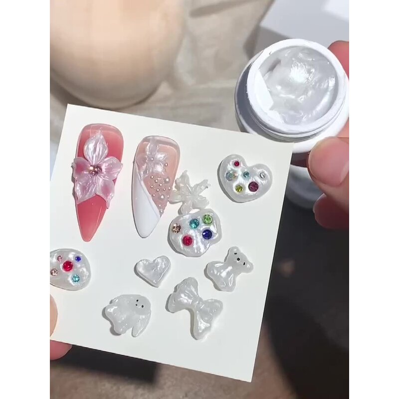Nail Carving Gel Factory - New Satin White Pearl Gloss Non Stick 3D Modeling Gel