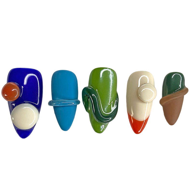 Pumpkin Nails Factory - Handmade 10pcs Almond Coffin 3D Halloween Nail Covers