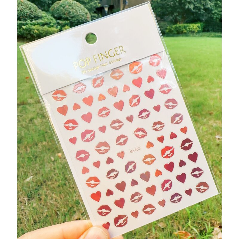 Valentine Nail Stickers Supplier - New Hot Selling Red Lips Love Mini Nail Decals