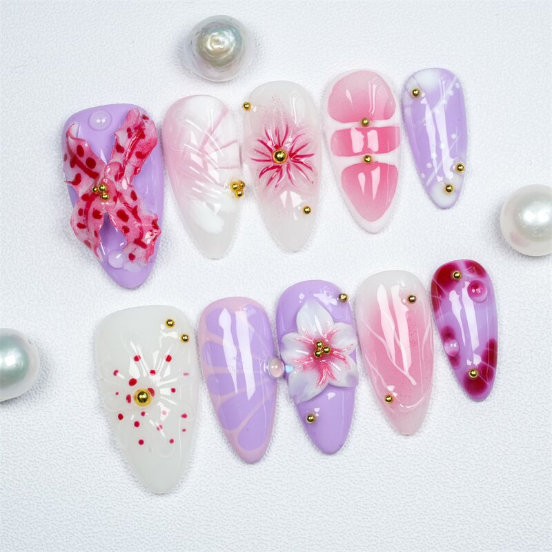 Ocean Nail Art Factory - 100% High Quality Almond Stiletto Detachable Patches