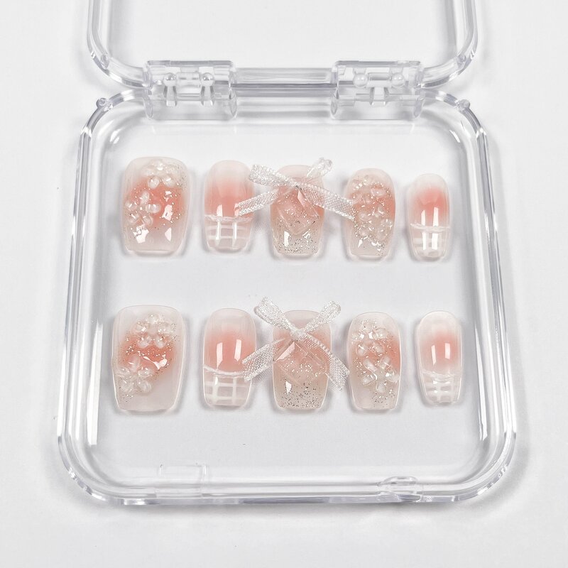 Ballet Nail Tips Supplier - New Style Card-Packed French Tips Long Wearable Press