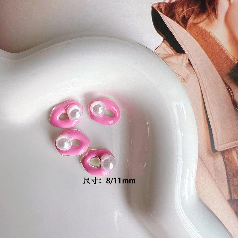 French Girl Nail Accessories Supplier - 3D Romantic Valentine's Alloy Lipstick Diamonds