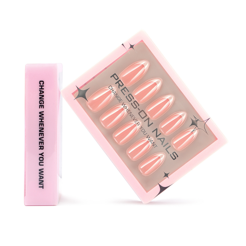 Aurora Press-on Nails Supplier - High Custom 30pcs Handmade Solid Color Glitter Gel